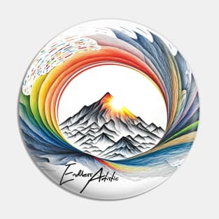 Mountain Morning with Wild Colors Pin