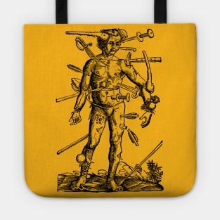 †† Vintage Medieval Woodcut Style Illustration Tote