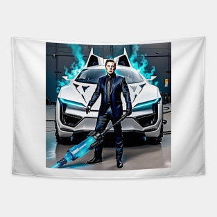 X man Elon Musk Tapestry