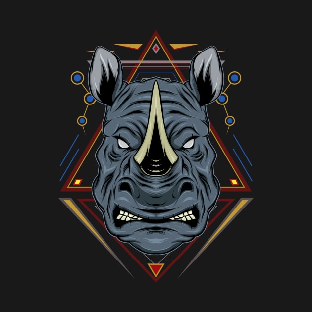 rhinoceros Head Tattoo by AGORA studio