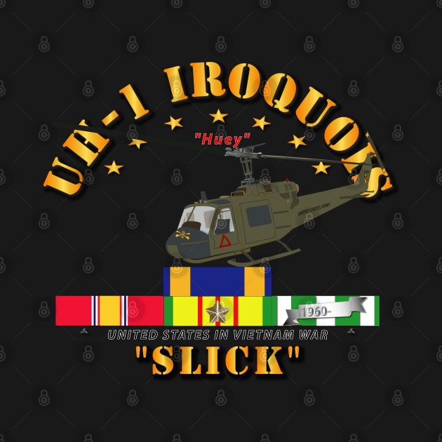 UH-1 - Front Oblique  Vietnam - Slick w VN SVC Medals by twix123844