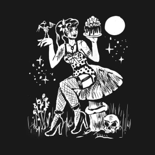 Zombie Pinup Full Moon Punk, Witchy, Goth, Rockabilly T-Shirt