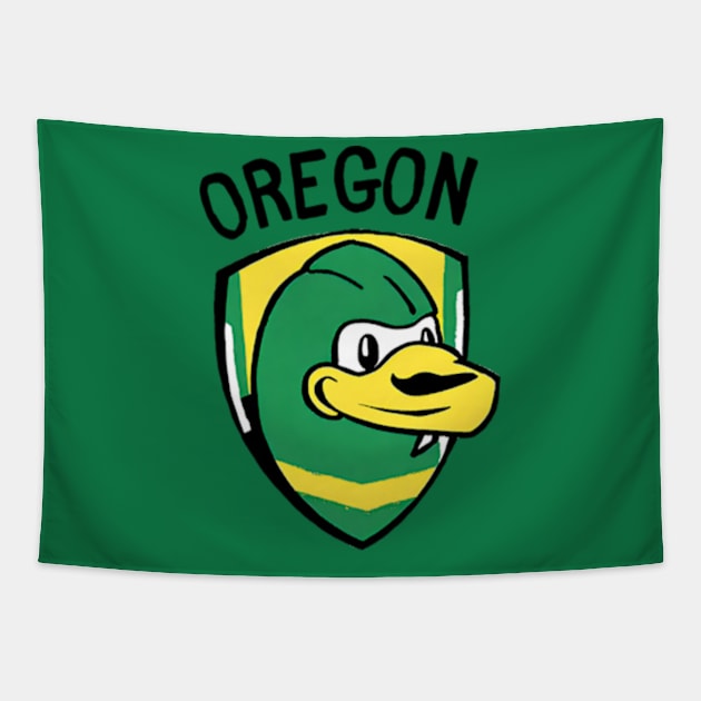 Oregon Football Spring Game Summer Camp American Football Player Tapestry by DaysuCollege