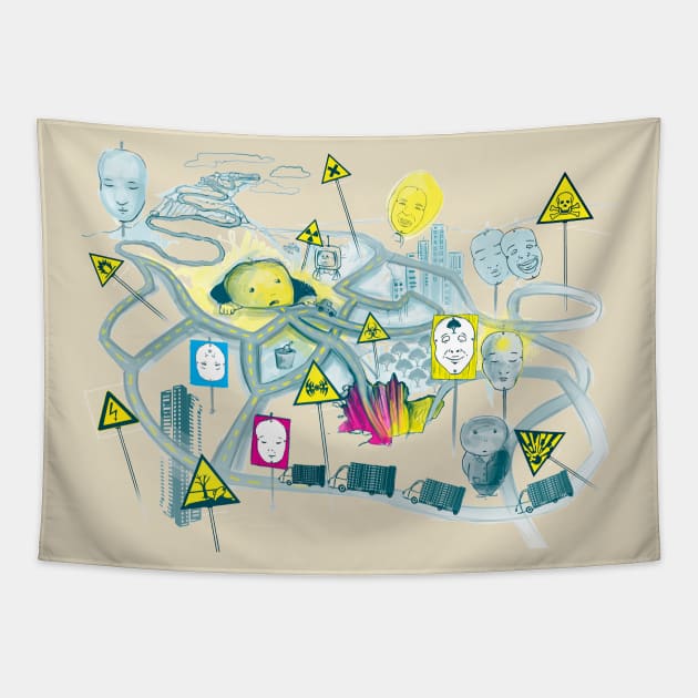 Road map Tapestry by ruta13art