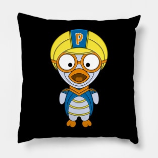 Mecha cyborg pororo yellow hat Pillow