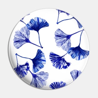 Blue and white gingko leaves Pin