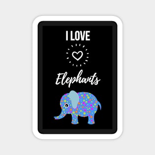 I Love Elephants Magnet