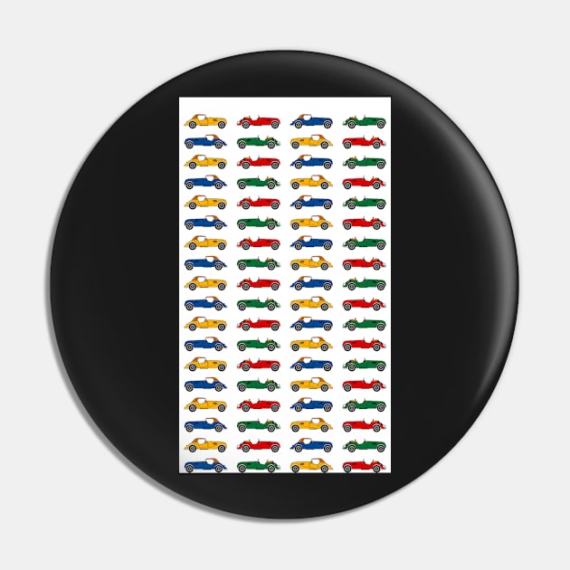 Morgan Plus Four cars in Red, Yellow, Blue and Green Pin by ontherails