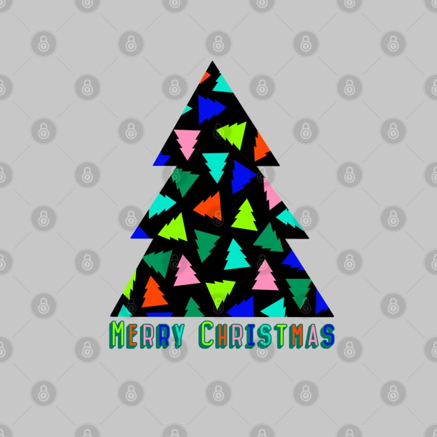 Christmas Tree Pattern in Bright Colours by OneThreeSix