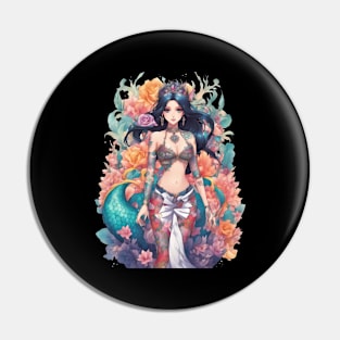 Black Hair Serpent Lady Pin