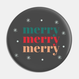 Festive 'Merry Merry Merry' Holiday Shirt Pin