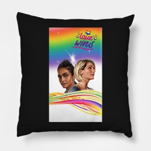 Thasmin pride month LGBTQ 13th Doctor and Yaz Pillow