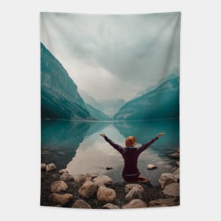 Lovely Mountain Water Reflection Tapestry