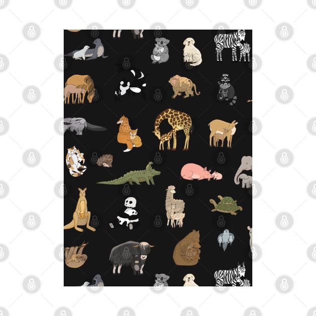 Animals With Their Babies Pattern by Gsproductsgs