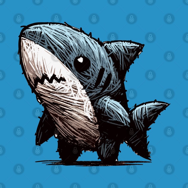 Doodle Stuffed Toy Shark by TomFrontierArt