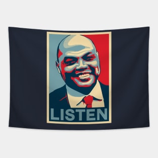 Charles Barkley Listen Obama Hope Large Print Tapestry