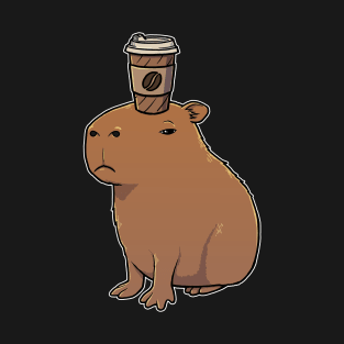 Capybara with Coffee to go on its head T-Shirt