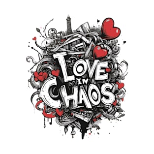 Love in Chaos Artistic Emblem T-Shirt