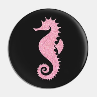 Light Pink Faux Glitter Seahorse Pin