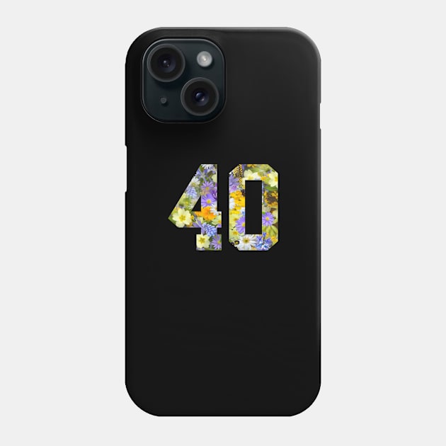 Floral Number 40 Phone Case by Eric Okore