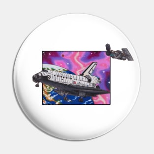 Space Shuttle Discovery and Hubble Pin