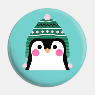 Penguin in Winter Tuque Pin