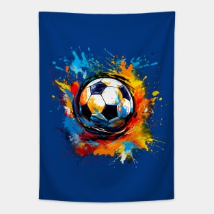 Soccer Ball With Paint Splashes Design for Soccer Fans Tapestry