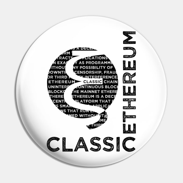 Ethereum Classic (black) Pin by andreabeloque