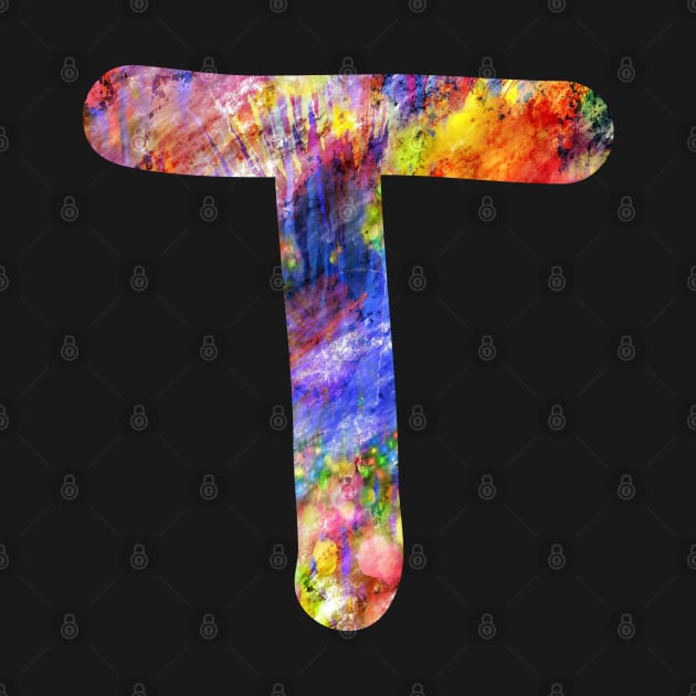 Letter T Capital Alphabet T Colorful Gift by Shariss