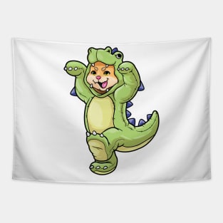 Cat baby in dinosaur costume Tapestry