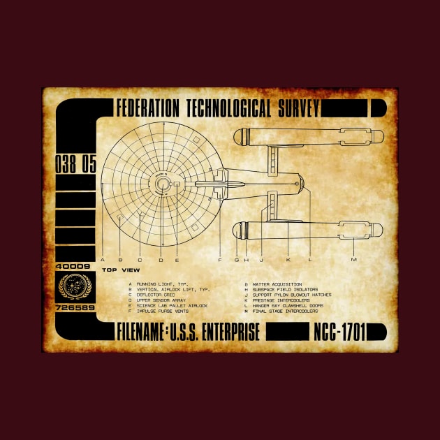 Federation Technological Survey Star Ship Top View by Starbase79