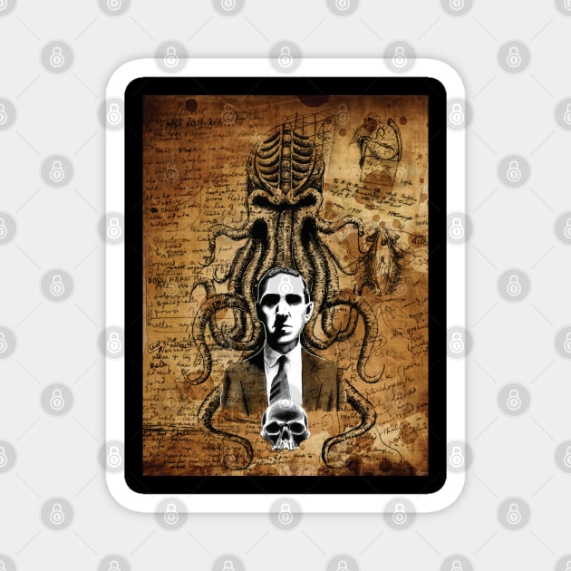 HP Lovecraft Manuscript Style Magnet by Groom Lake Studios