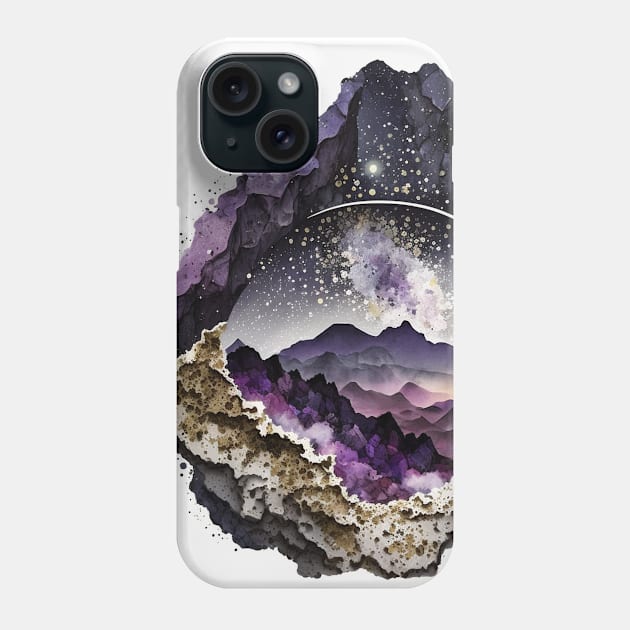 Purple Geode Amethyst Magical Phone Case by Moon Art