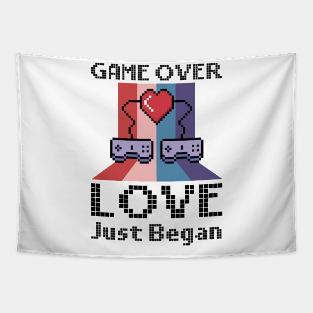 Valentine's Day Gamer Playing Video Game Couples Tapestry by Tom´s TeeStore