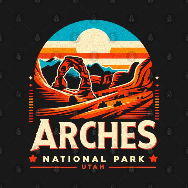 Arches National Park (Utah) Moab Utah Arches Vintage Sunset by T-shirt US