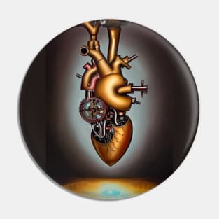 Steampunk mechanical heart Pin