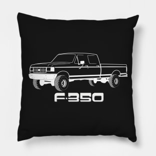 1987-1991 Ford F350 Crew Cab, White Print Pillow