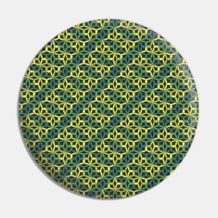 Geometric Flower Petal Pattern (Green Yellow) Pin