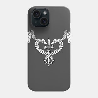 Sword and snakes with wings Phone Case