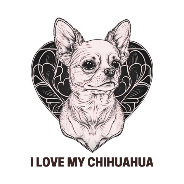 I Love My Chihuahua Graphic, Dog Lover, Cute Animal Friends Design, Dog Mom, Dog is Mans Best Friend, Loving Life by Coffee Conceptions