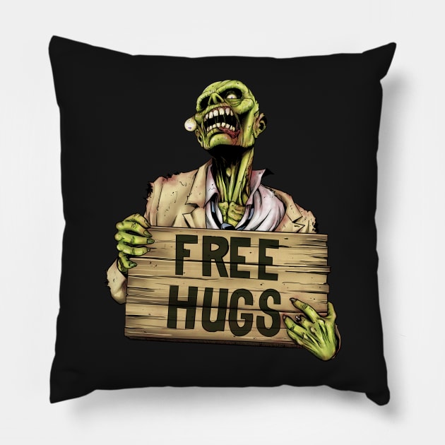 ZOMBIE FREE HUGS !! (Please Love Me ! :) Pillow by AnimeHA