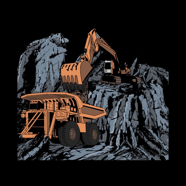 Excavator vs Dump Truck Mining by damnoverload