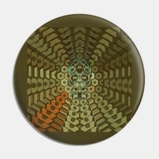 Electroluminated Skull Radiate - Jungle Camouflage Pin