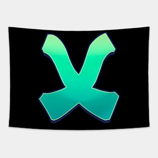 Letter X - Green fade Tapestry
