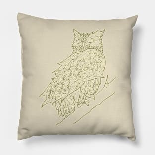 Floral Owl (green) Pillow