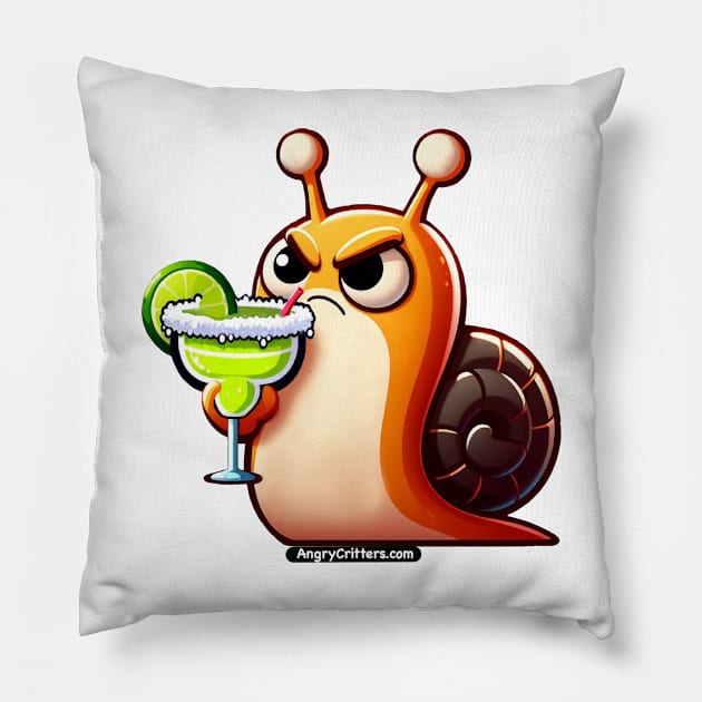 Angry Critters - Snail with a Margarita Pillow by Angry Critters