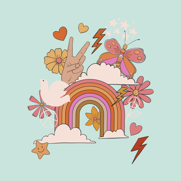 Flower Power Rainbow by JunkyDotCom