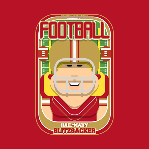 American Football Red and Gold - Hail-Mary Blitzsacker - Hazel version by Boxedspapercrafts