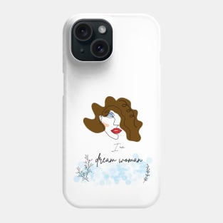 portrait of woman with brown wavy hair Phone Case