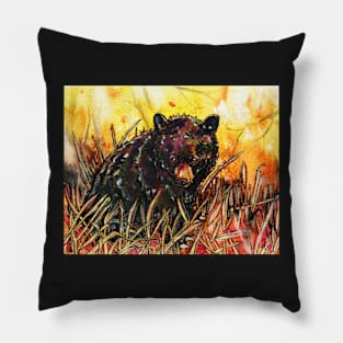 Little Black Bear in Autumn Pillow